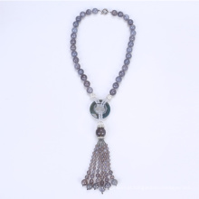 Étnicas Muito Chunky Beads Colar com Tassel